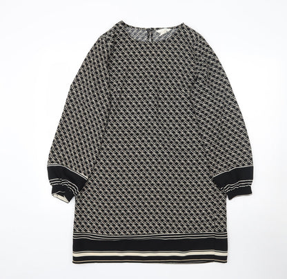 H&M Womens Black Geometric  Mini  Size 10