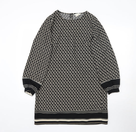H&M Womens Black Geometric  Mini  Size 10