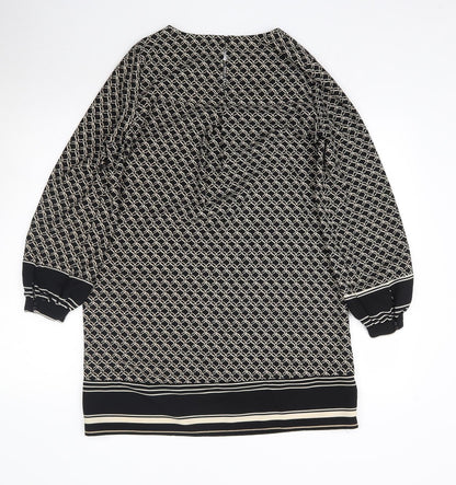H&M Womens Black Geometric  Mini  Size 10