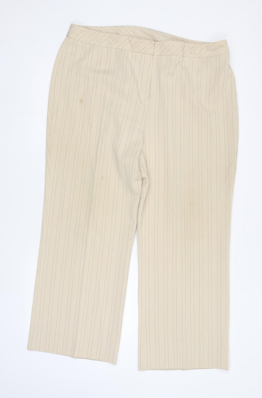 Womens UK Size 20 Berkertex Regular Fit  Ivory Trousers