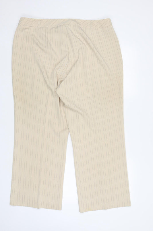 Womens UK Size 20 Berkertex Regular Fit  Ivory Trousers