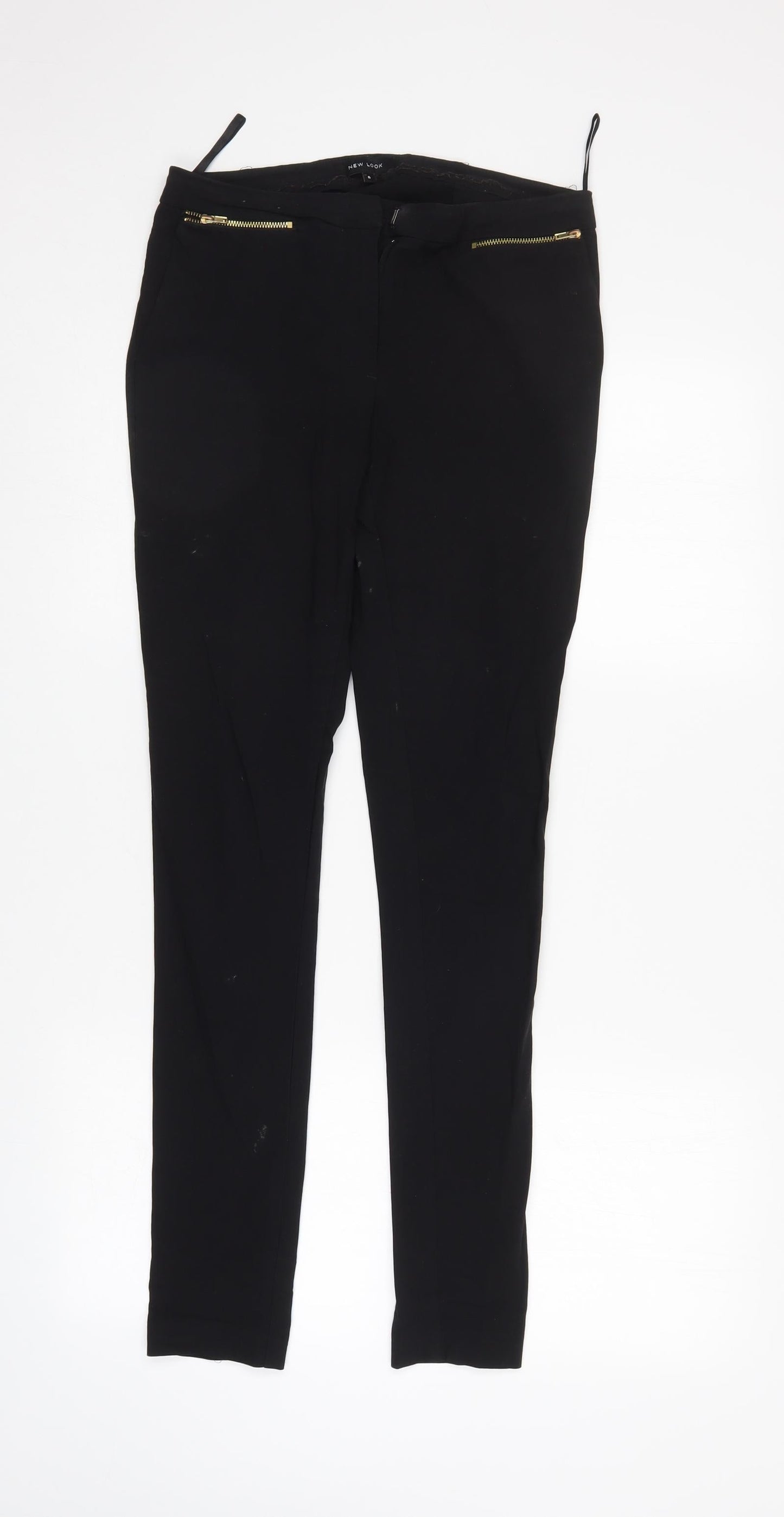 Womens UK Size 8 New Look Regular Fit  Black Trousers