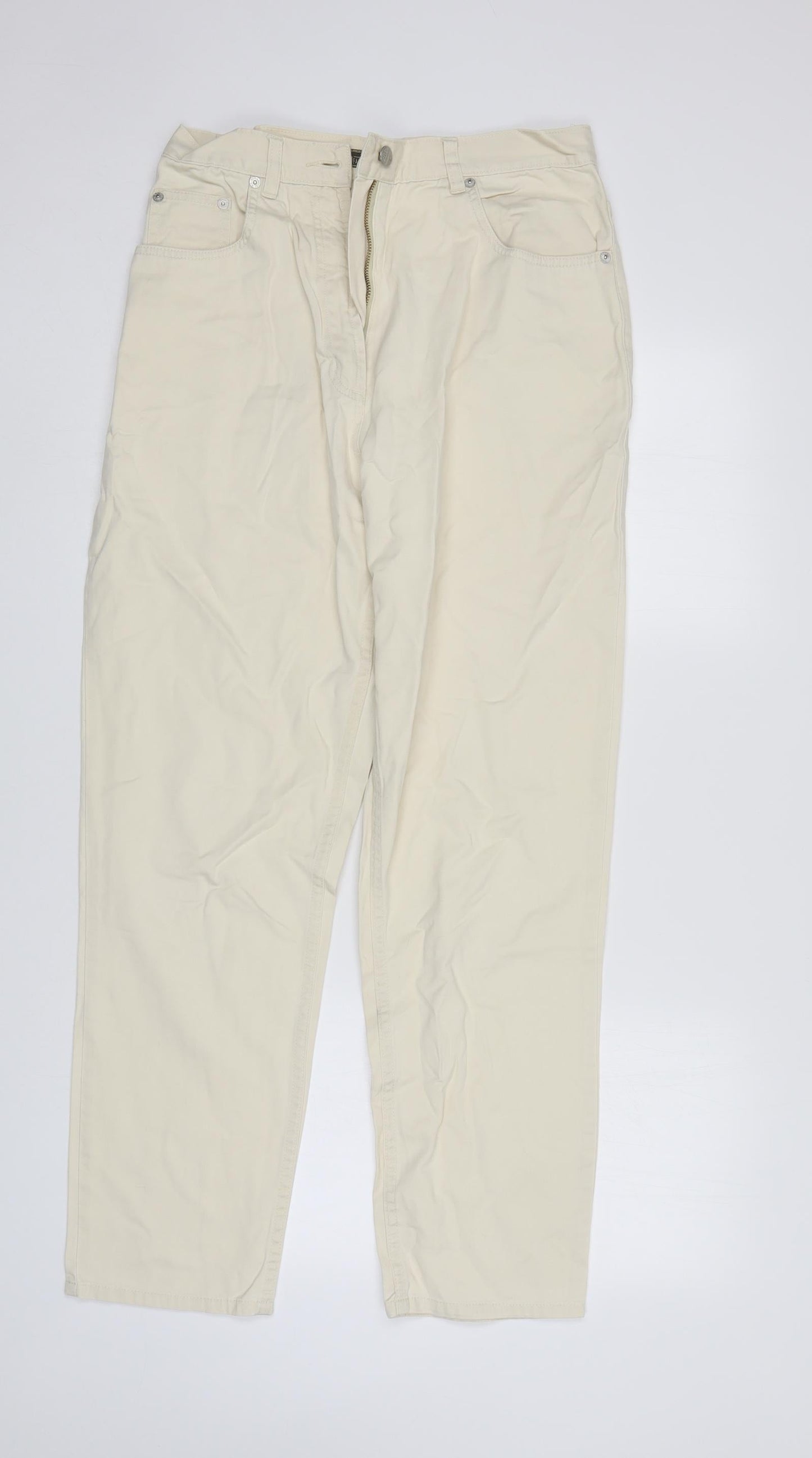 R I Clothing Womens Ivory   Straight Jeans Size 14 L29 in
