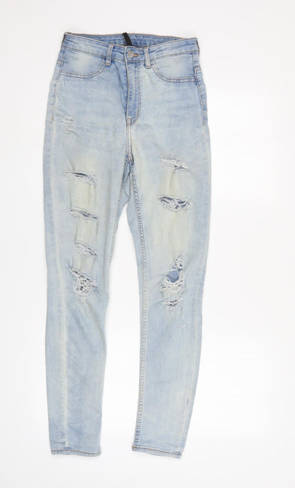Womens UK Size 8 Divided Regular Fit Straight Blue Jeans