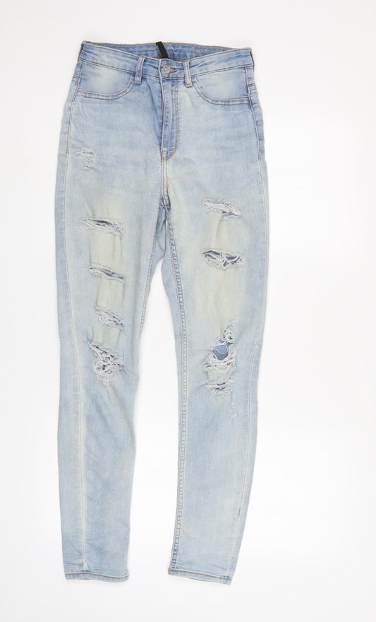 Womens UK Size 8 Divided Regular Fit Straight Blue Jeans