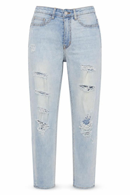 Womens UK Size 8 Divided Regular Fit Straight Blue Jeans