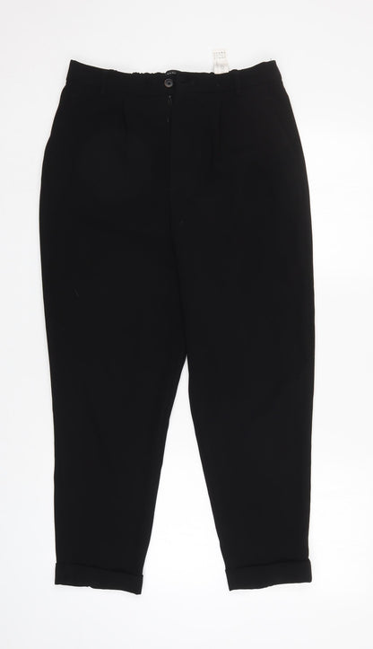 Womens UK Size S Zara Regular Fit  Black Trousers