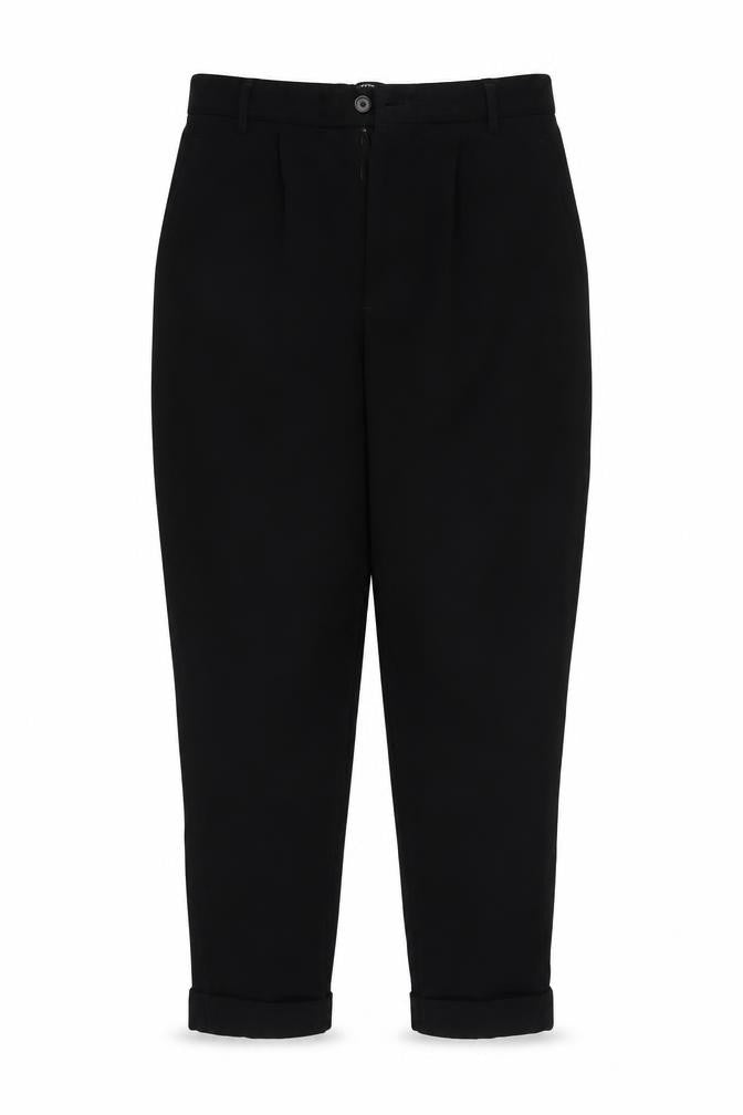 Front view of Zara women’s black trousers, size S, 25-inch leg