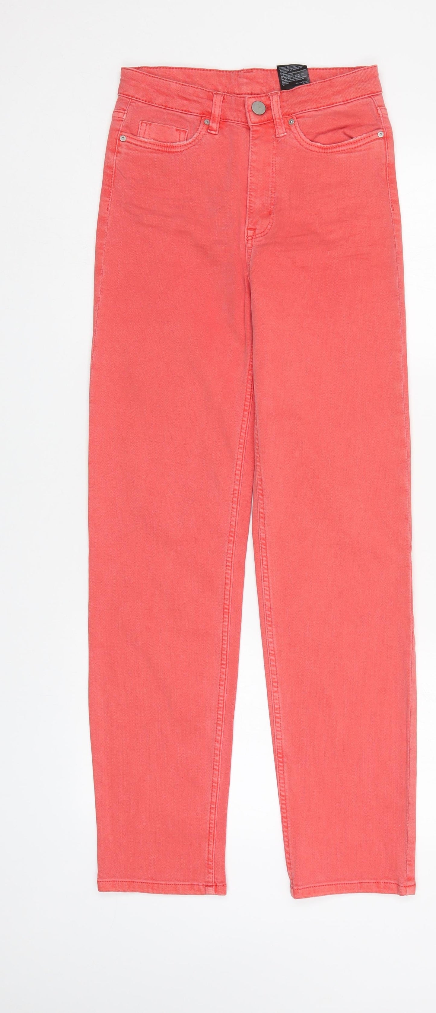 Womens UK Size  Preworn Regular Fit Straight Red Jeans