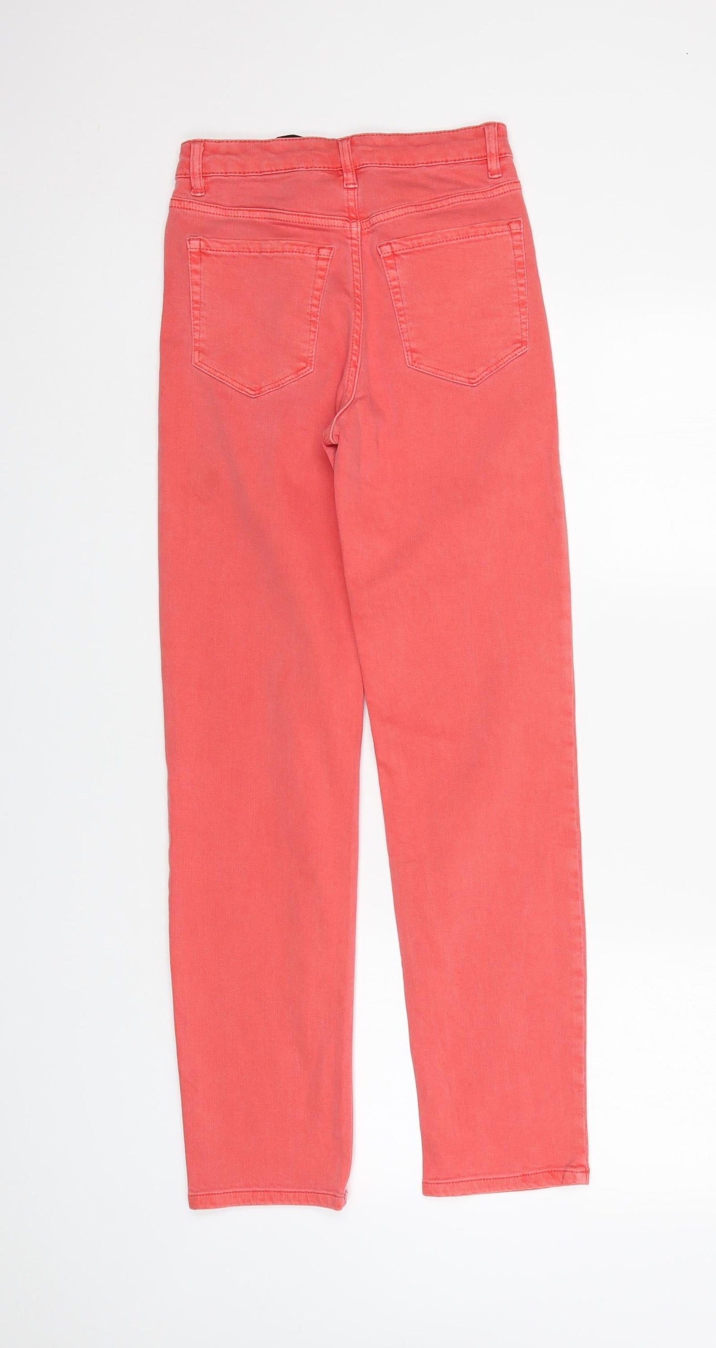 Womens UK Size  Preworn Regular Fit Straight Red Jeans