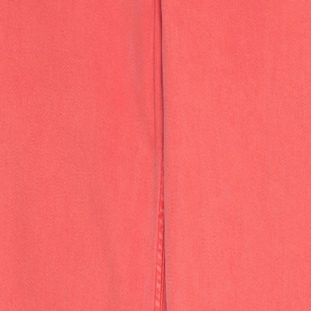Womens UK Size  Preworn Regular Fit Straight Red Jeans