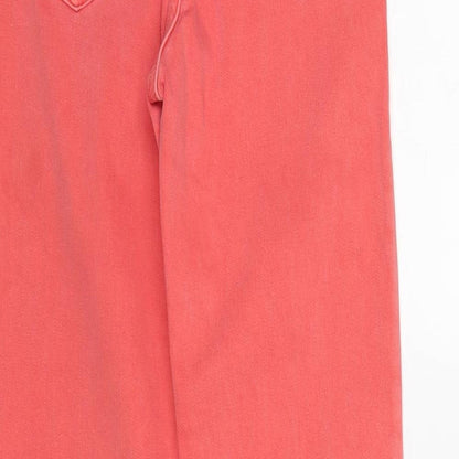 Womens UK Size  Preworn Regular Fit Straight Red Jeans