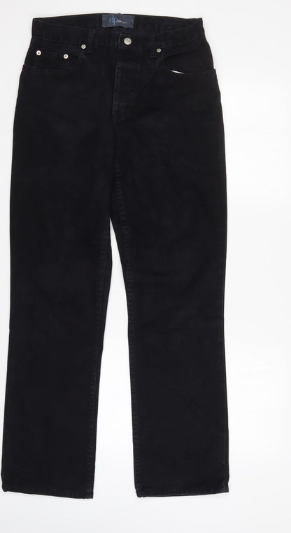 Womens UK Size 12 DP Denim Regular Fit Flared Black Jeans