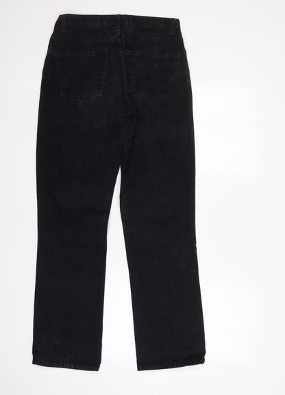 Womens UK Size 12 DP Denim Regular Fit Flared Black Jeans