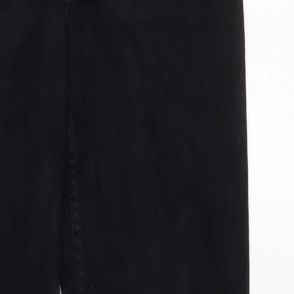 Womens UK Size 12 DP Denim Regular Fit Flared Black Jeans