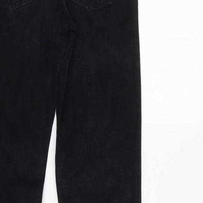 Womens UK Size 12 DP Denim Regular Fit Flared Black Jeans
