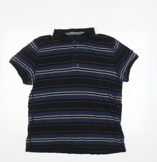 FFP Factory Mens Multicoloured Striped   Polo Size XL