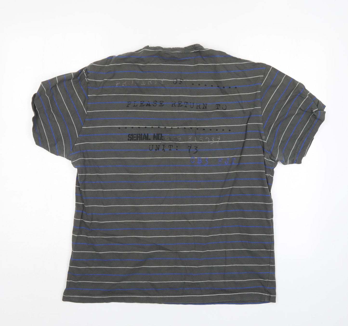 NEXT Mens Grey Striped   Polo Size L