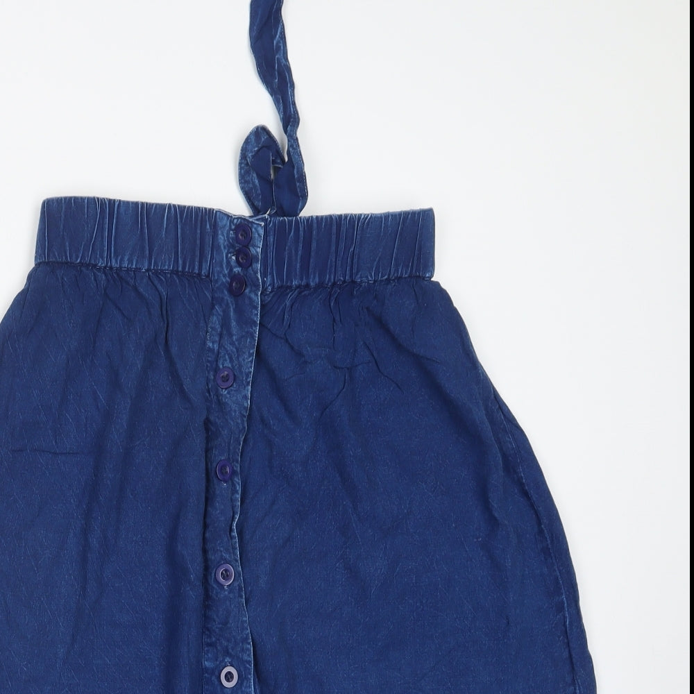 Brave Soul Womens Blue   A-Line Skirt Size XS