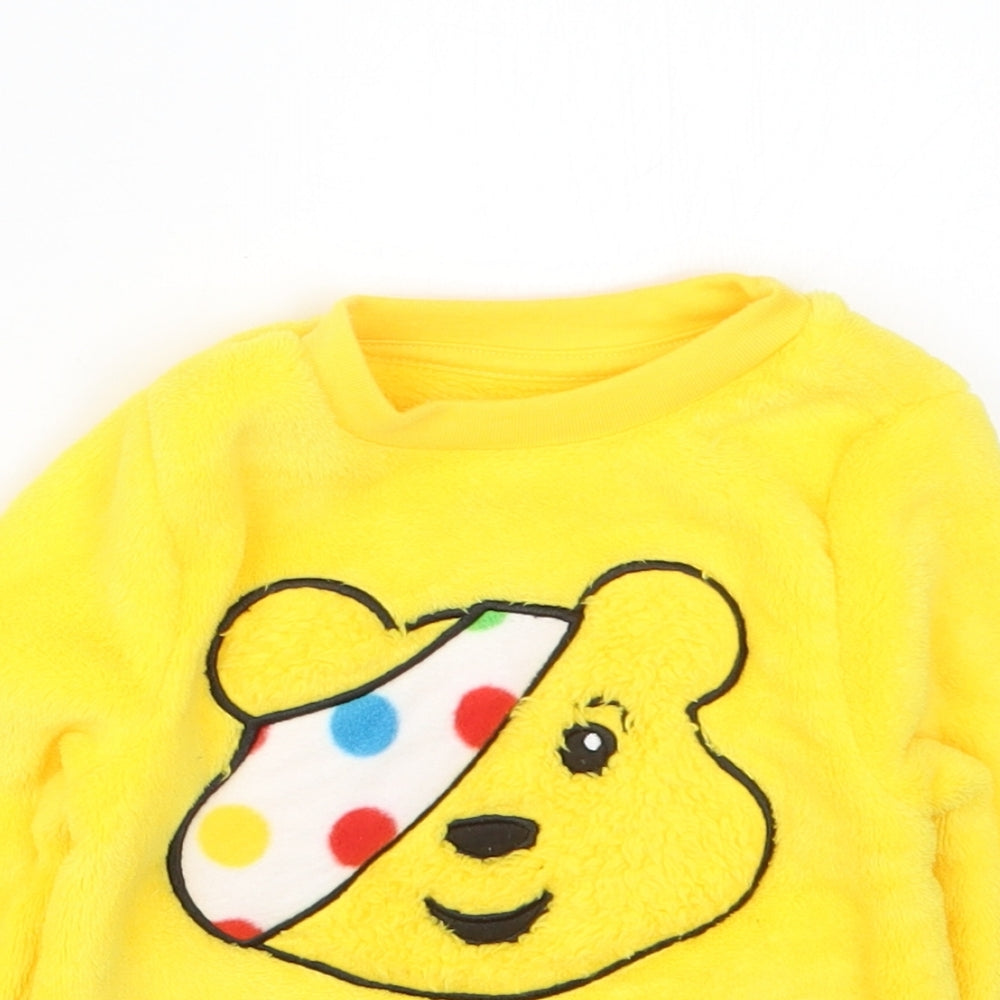 George Baby Yellow Geometric  Babydoll Pyjama Top Size 12-18 Months  - Pudsey