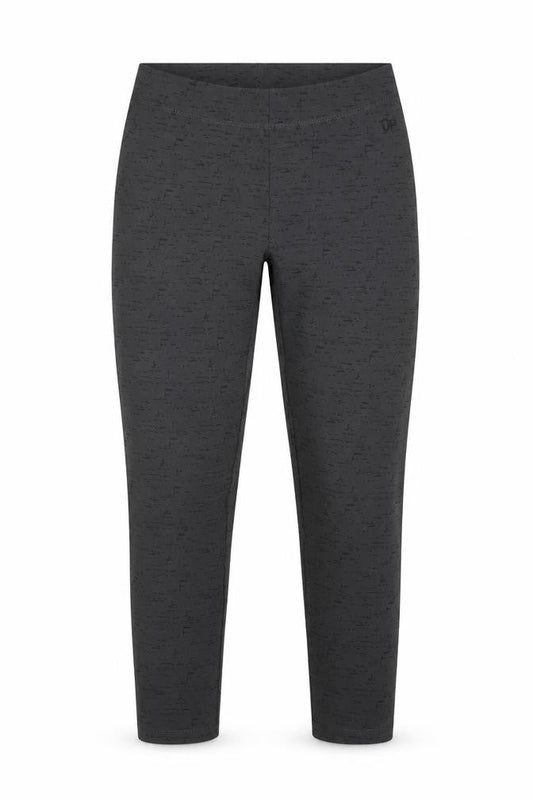 Front view of 7UP women’s grey capri leggings, size M, 26-inch leg