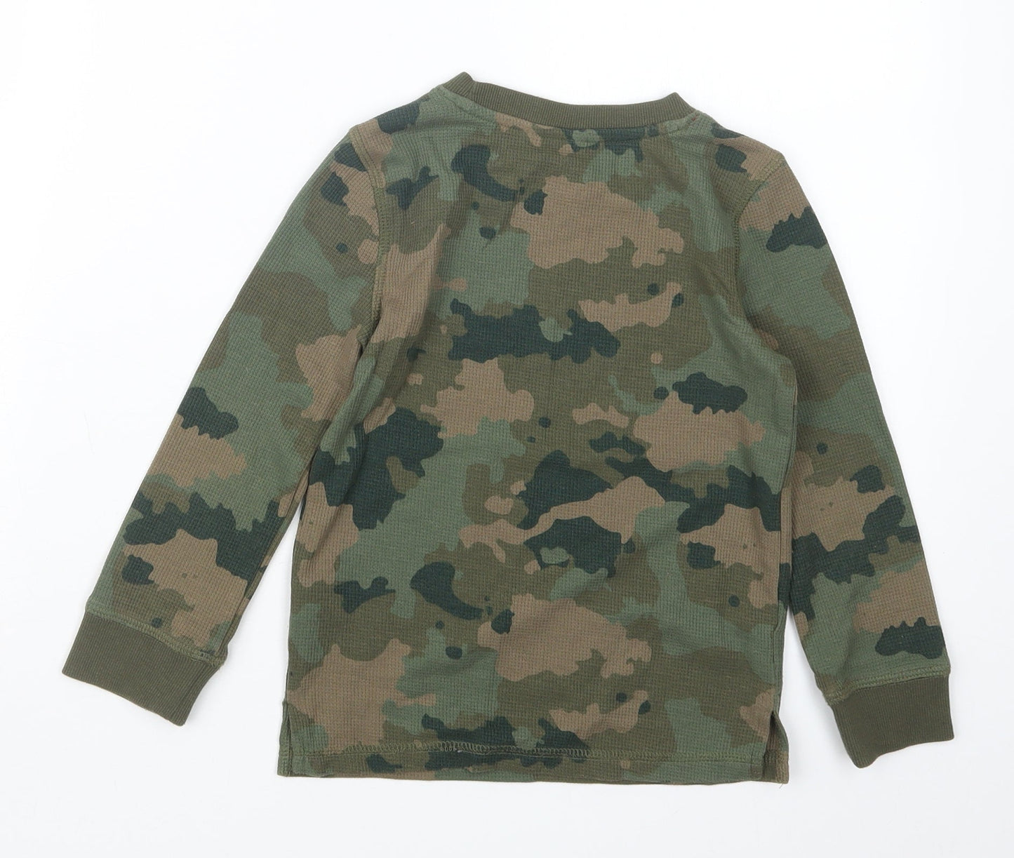 M&Co Boys Green Camouflage  Pullover Jumper Size 5-6 Years