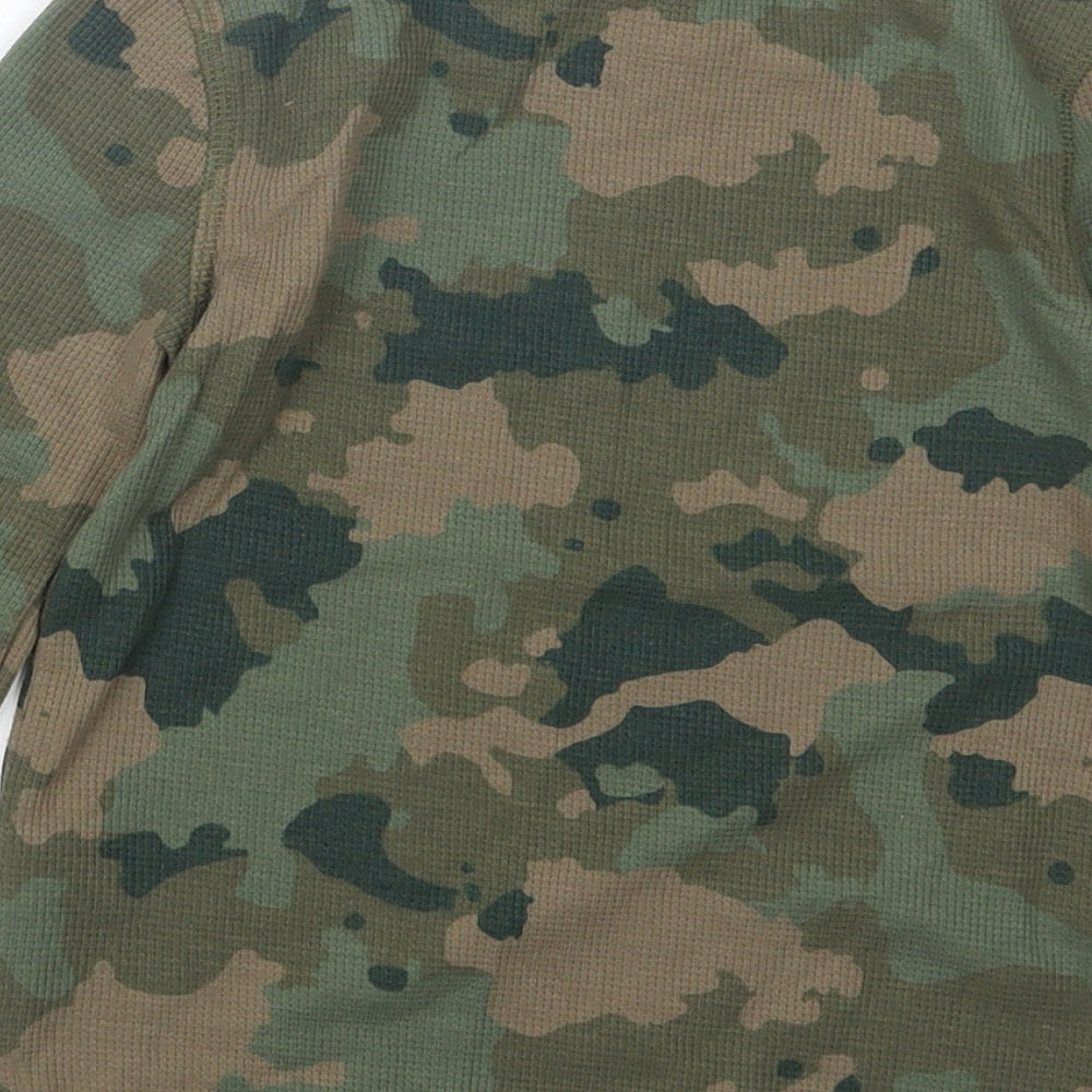 M&Co Boys Green Camouflage  Pullover Jumper Size 5-6 Years