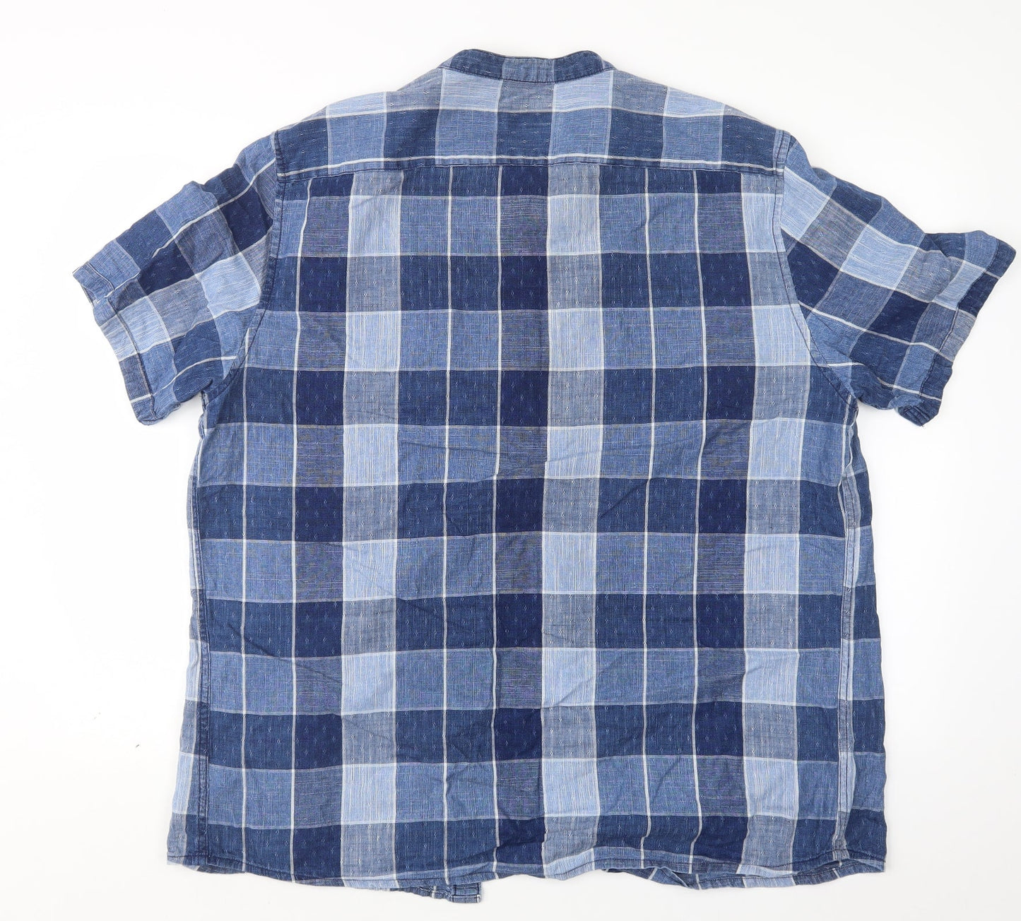 George Mens Blue Check   Button-Up Size XL