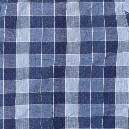 George Mens Blue Check   Button-Up Size XL