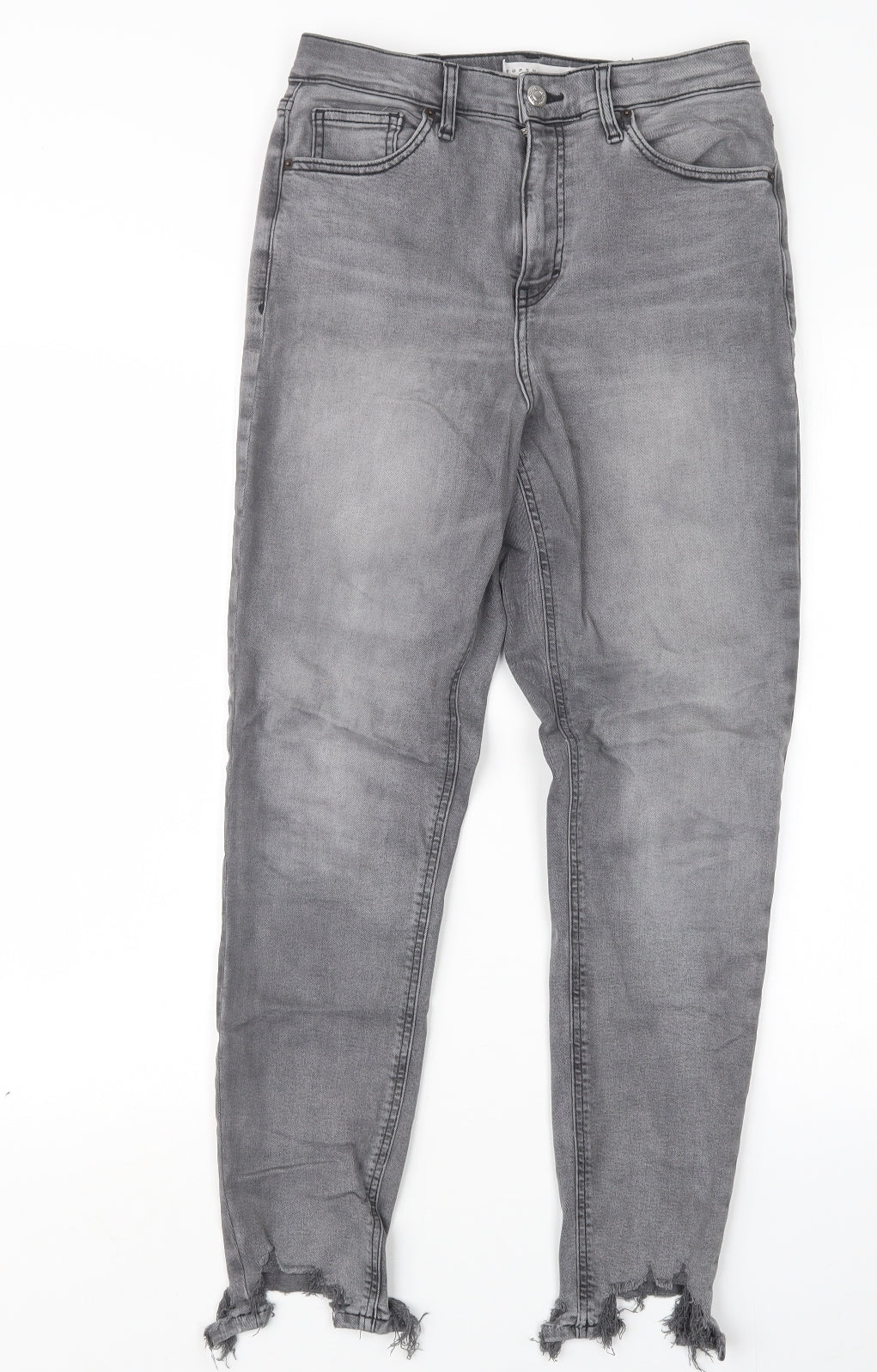 Topshop Womens Grey  Denim Straight Jeans Size 26 in L26 in