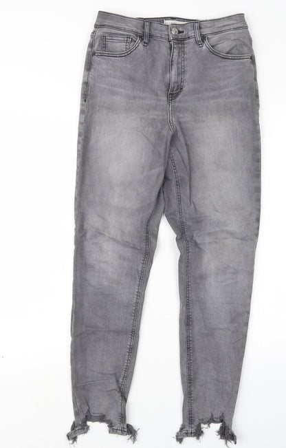 Topshop Womens Grey  Denim Straight Jeans Size 26 in L26 in