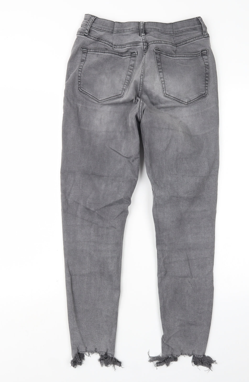 Topshop Womens Grey  Denim Straight Jeans Size 26 in L26 in