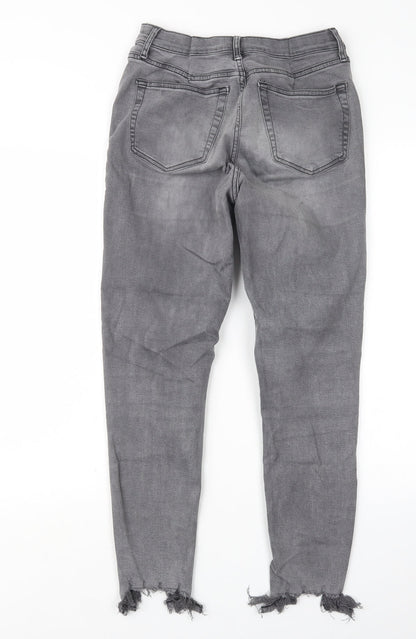 Topshop Womens Grey  Denim Straight Jeans Size 26 in L26 in
