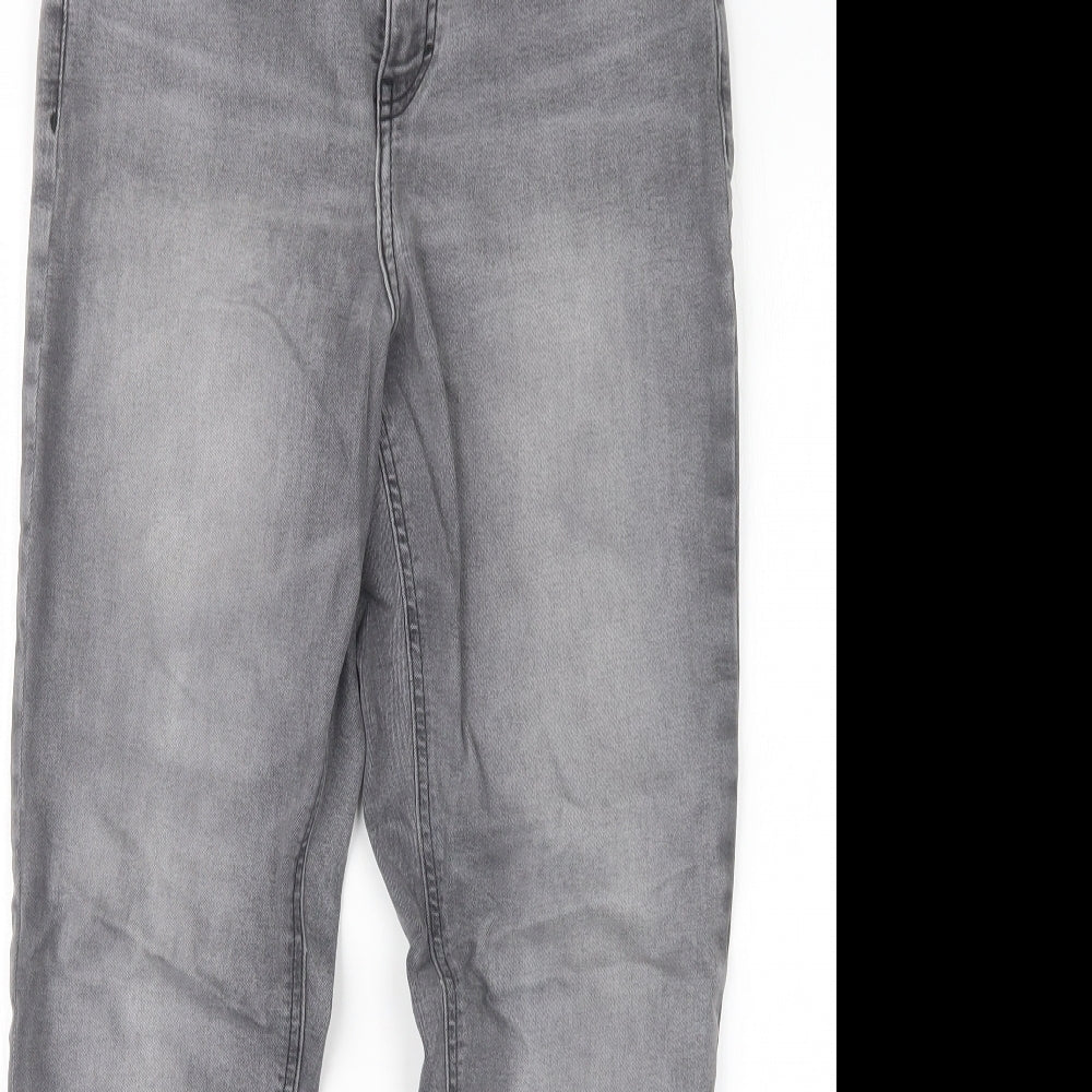 Topshop Womens Grey  Denim Straight Jeans Size 26 in L26 in
