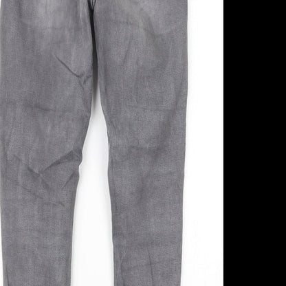 Topshop Womens Grey  Denim Straight Jeans Size 26 in L26 in