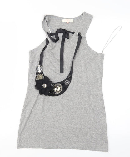 Womens UK Size 10 Miso Grey Basic Tank