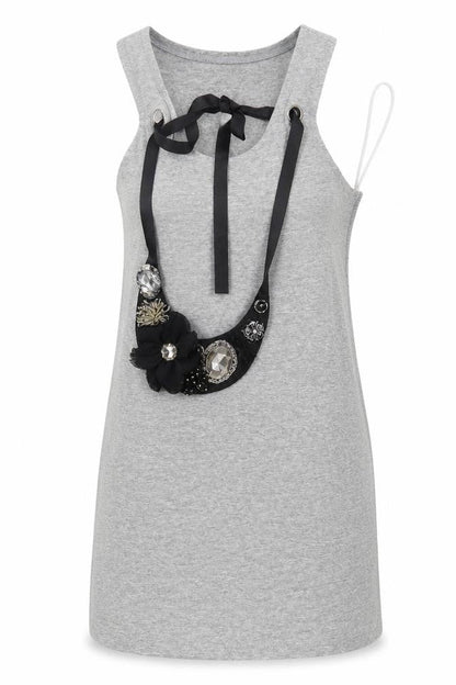 Womens UK Size 10 Miso Grey Basic Tank