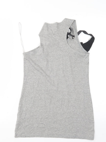Womens UK Size 10 Miso Grey Basic Tank