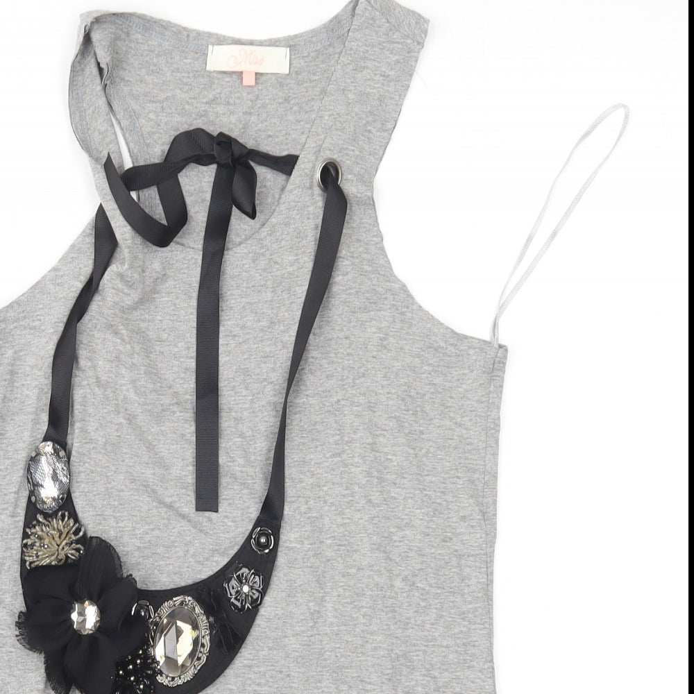 Womens UK Size 10 Miso Grey Basic Tank