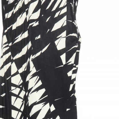 Oasis Womens Black Geometric  T-Shirt Dress  Size S