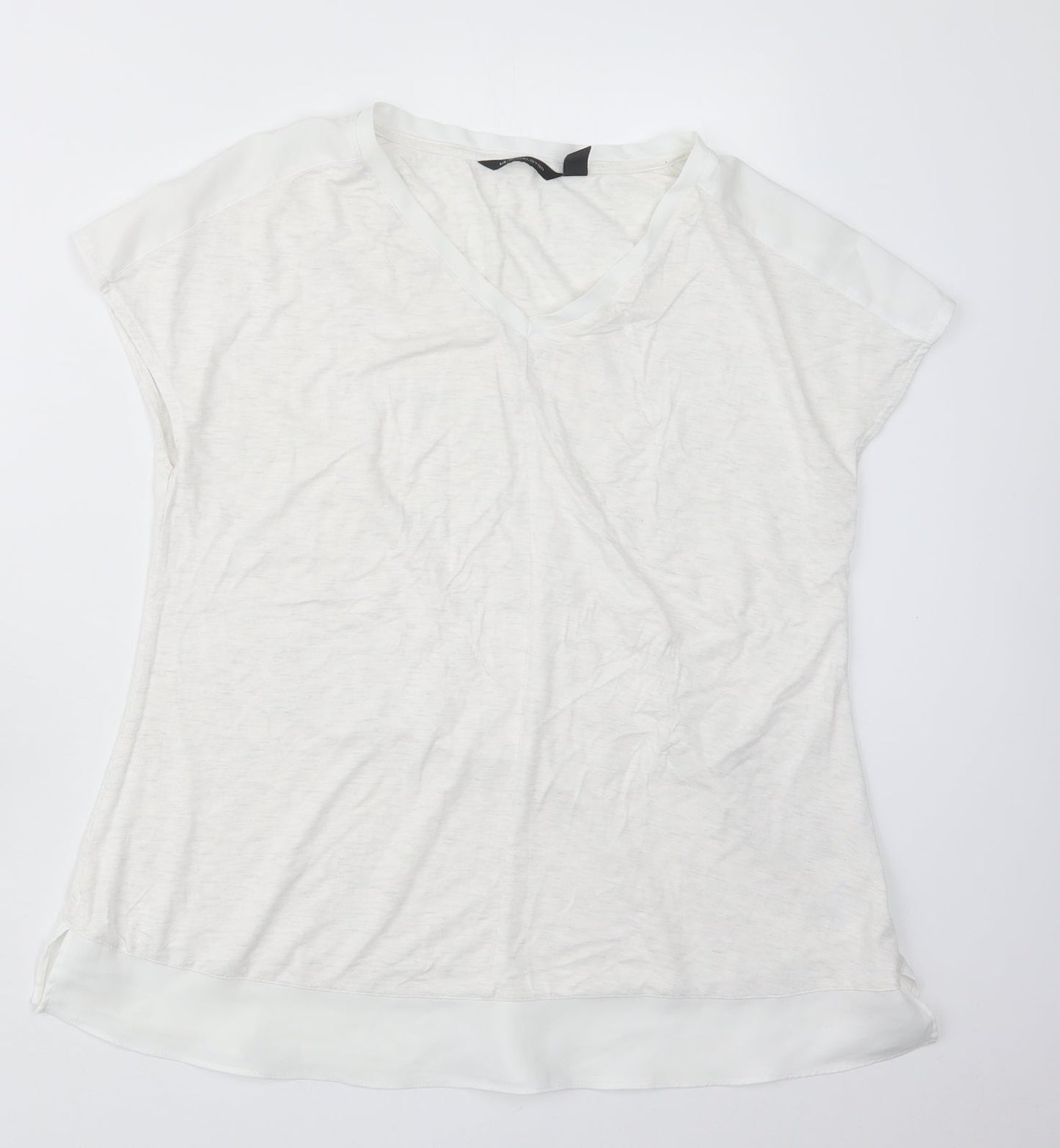 Womens UK Size XS Halston White Basic T-Shirt