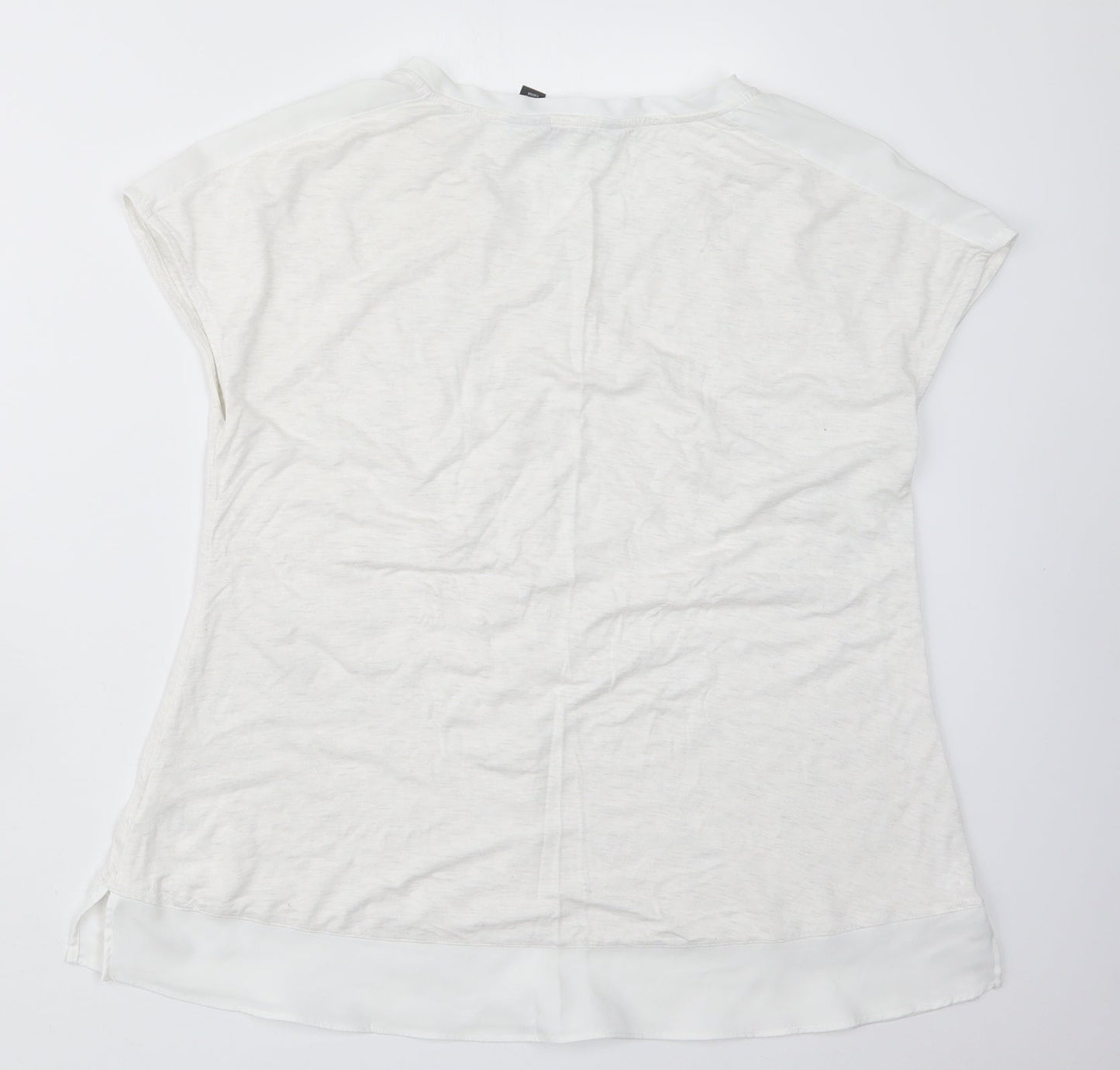 Womens UK Size XS Halston White Basic T-Shirt