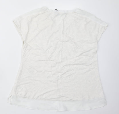 Womens UK Size XS Halston White Basic T-Shirt