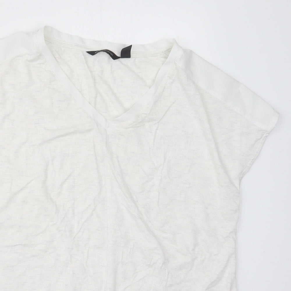 Womens UK Size XS Halston White Basic T-Shirt