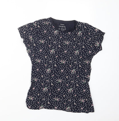 Primark Womens Blue Geometric  Basic T-Shirt Size 6