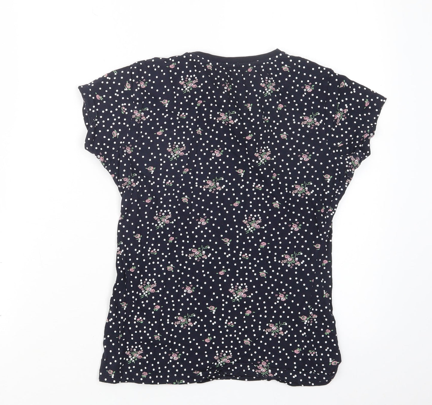 Primark Womens Blue Geometric  Basic T-Shirt Size 6