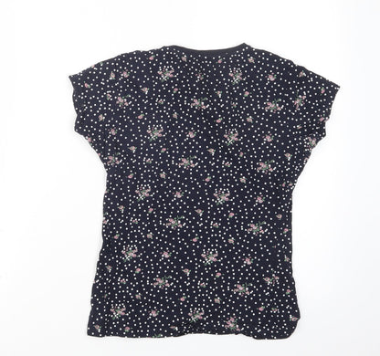 Primark Womens Blue Geometric  Basic T-Shirt Size 6