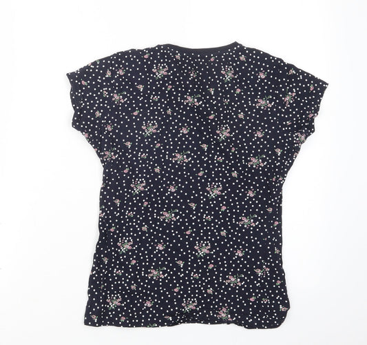 Primark Womens Blue Geometric  Basic T-Shirt Size 6