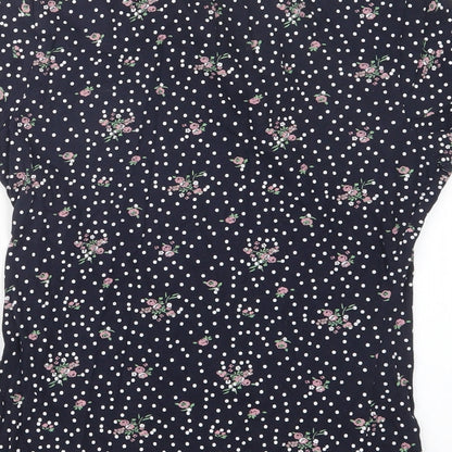 Primark Womens Blue Geometric  Basic T-Shirt Size 6