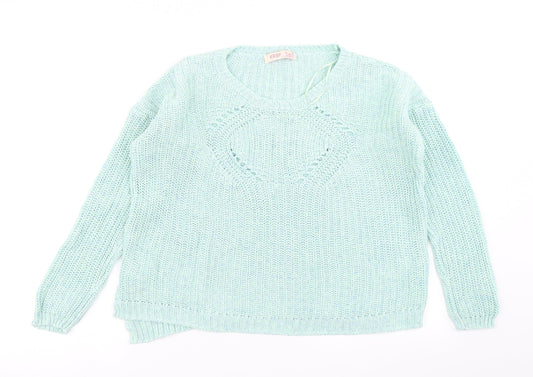 Womens UK Size 10 Krisp Green Pullover Jumper